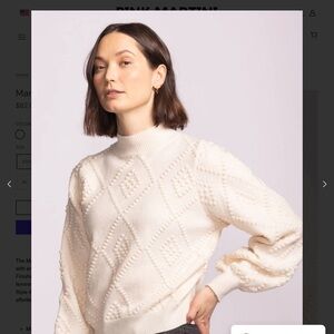 Pink Martini Women's Textured White Sweater